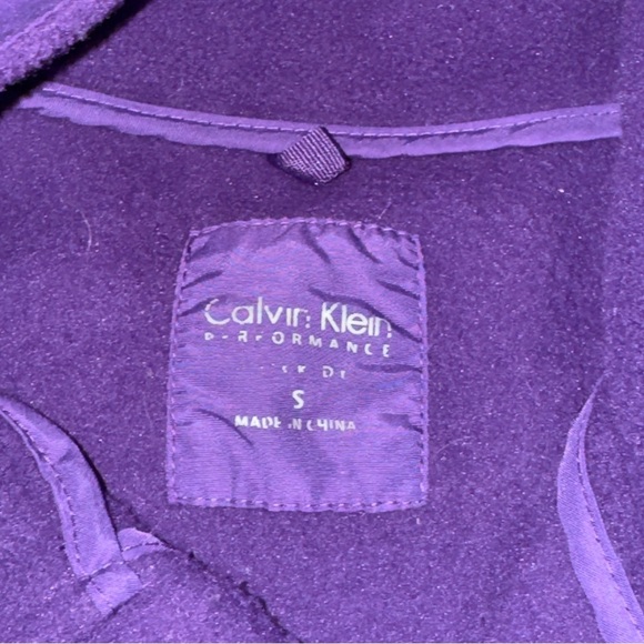 Calvin Klein Deep Purple Nylon Polar Fleece Full-Zip Jacket Women’s Size Small - Picture 3 of 3